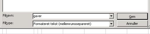 Udsnit af dialogboks med visning af filtype